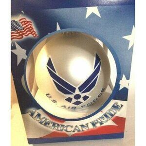 Ornament Military 2018 US Air Force Logo Glass Wreath Christmas Holiday Krebs